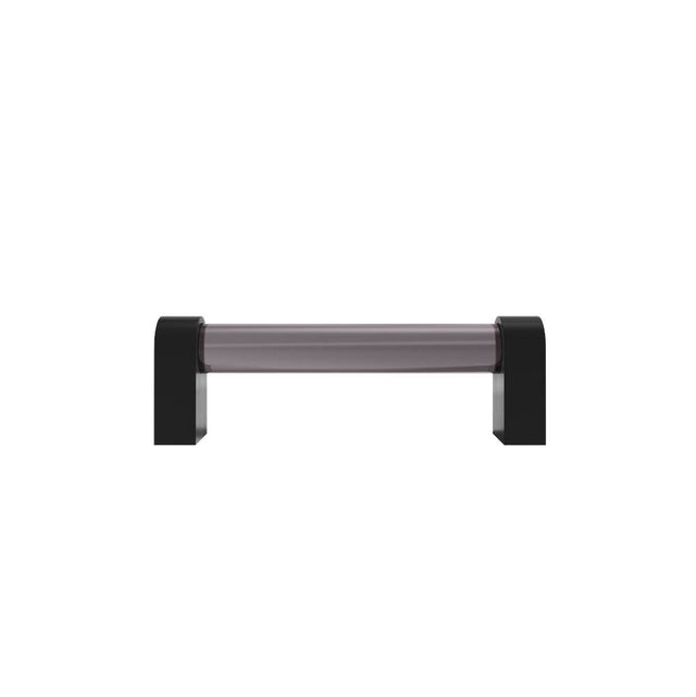 Hapny - Clarity 3-3/4 in (96 mm) Center to Center Smoke Acrylic, Matte Black Cabinet Pull - Smoke Acrylic,Matte Black
