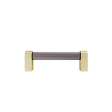 Hapny - Clarity 3-3/4 in (96 mm) Center to Center Smoke Acrylic, Satin Brass Cabinet Pull - Smoke Acrylic,Satin Brass