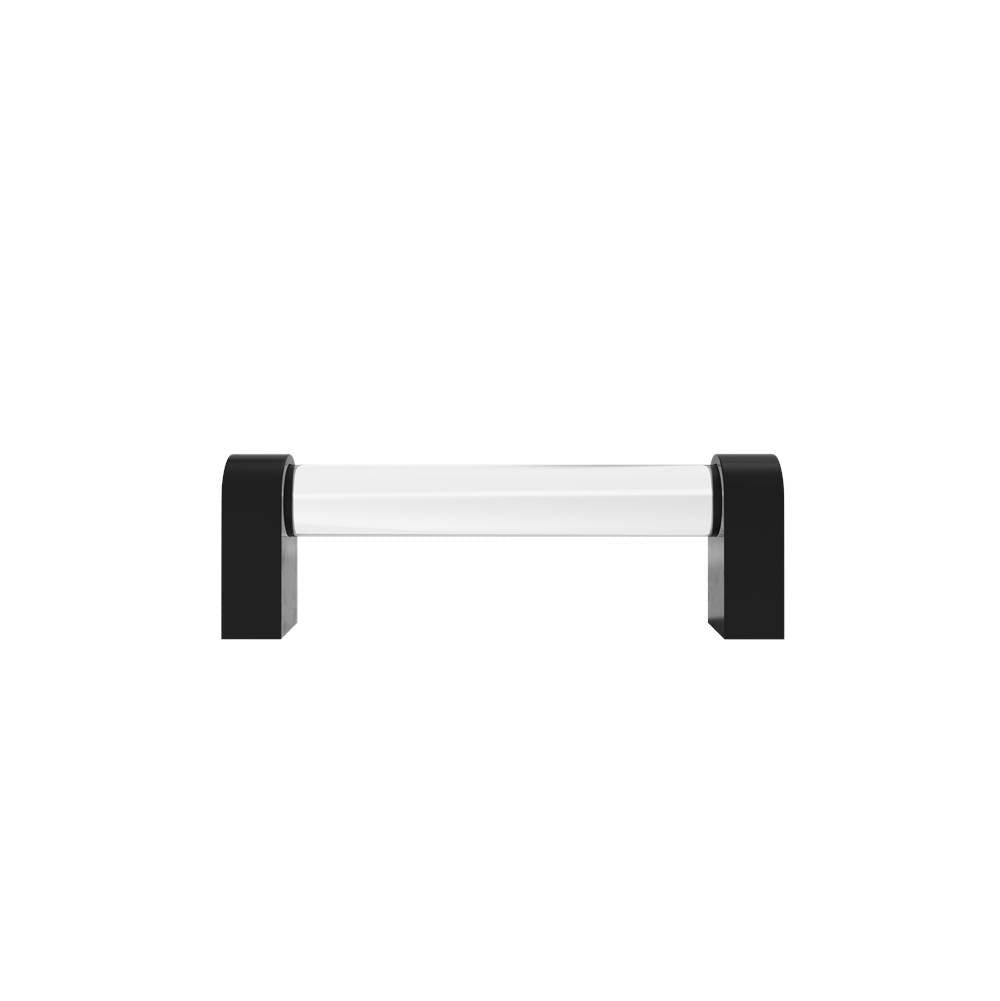 Hapny - Clarity 3-3/4 in (96 mm) Center to Center Clear Acrylic, Matte Black Cabinet Pull - Clear Acrylic,Matte Black