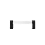 Hapny - Clarity 3-3/4 in (96 mm) Center to Center Clear Acrylic, Matte Black Cabinet Pull - Clear Acrylic,Matte Black