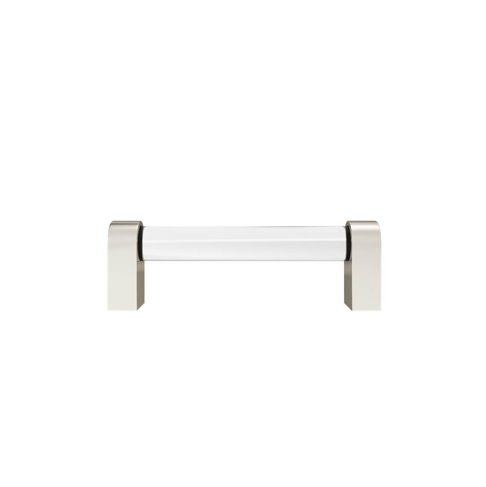 Hapny - Clarity 3-3/4 in (96 mm) Center to Center Clear Acrylic, Polished Nickel Cabinet Pull - Clear Acrylic,Polished Nickel