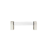Hapny - Clarity 3-3/4 in (96 mm) Center to Center Clear Acrylic, Polished Nickel Cabinet Pull - Clear Acrylic,Polished Nickel
