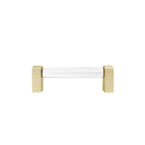 Hapny - Clarity 3-3/4 in (96 mm) Center to Center Clear Acrylic, Satin Brass Cabinet Pull - Clear Acrylic,Satin Brass