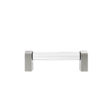 Hapny - Clarity 3-3/4 in (96 mm) Center to Center Clear Acrylic, Satin Nickel Cabinet Pull - Clear Acrylic,Satin Nickel