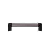 Hapny - Clarity 5 in (128 mm) Center to Center Smoke Acrylic, Matte Black Cabinet Pull - Smoke Acrylic,Matte Black