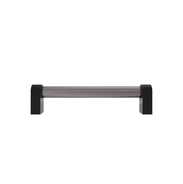 Hapny - Clarity 5 in (128 mm) Center to Center Smoke Acrylic, Matte Black Cabinet Pull - Smoke Acrylic,Matte Black