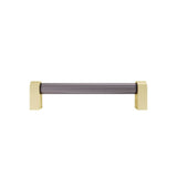Hapny - Clarity 5 in (128 mm) Center to Center Smoke Acrylic, Satin Brass Cabinet Pull - Smoke Acrylic,Satin Brass