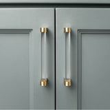 Clarity 5 in (128 mm) Center to Center Smoke Acrylic, Matte Black Cabinet Pull