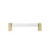 Hapny - Clarity 5 in (128 mm) Center to Center Clear Acrylic, Satin Brass Cabinet Pull - Clear Acrylic,Satin Brass