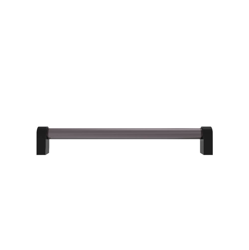 Hapny - Clarity 8 in (203.2 mm) Center to Center Smoke Acrylic, Matte Black Cabinet Pull - Smoke Acrylic,Matte Black