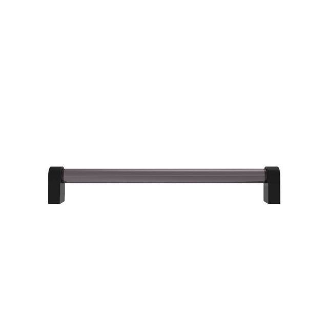 Hapny - Clarity 8 in (203.2 mm) Center to Center Smoke Acrylic, Matte Black Cabinet Pull - Smoke Acrylic,Matte Black