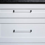 Clarity 8 in (203.2 mm) Center to Center Smoke Acrylic, Matte Black Cabinet Pull