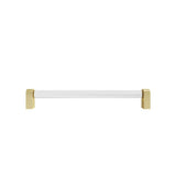 Hapny - Clarity 8 in (203.2 mm) Center to Center Clear Acrylic, Satin Brass Cabinet Pull - Clear Acrylic,Satin Brass