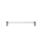 Hapny - Clarity 8 in (203.2 mm) Center to Center Clear Acrylic, Satin Nickel Cabinet Pull - Clear Acrylic,Satin Nickel