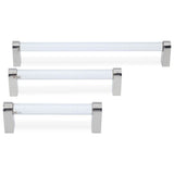 Clarity 3-3/4 in (96 mm) Center to Center Smoke Acrylic, Matte Black Cabinet Pull