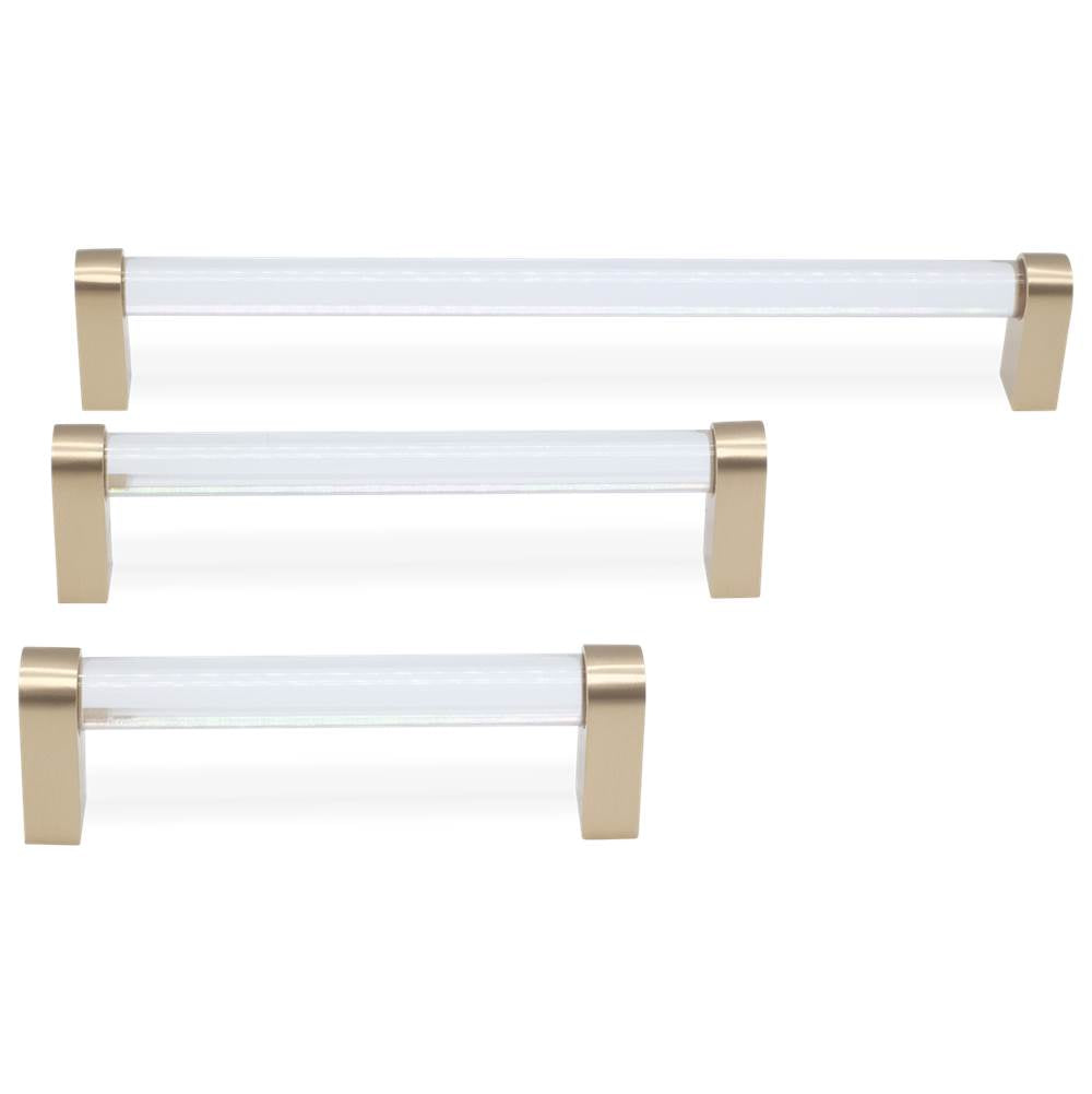 Clarity 3-3/4 in (96 mm) Center to Center Smoke Acrylic, Matte Black Cabinet Pull