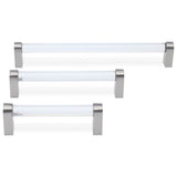 Clarity 3-3/4 in (96 mm) Center to Center Smoke Acrylic, Matte Black Cabinet Pull