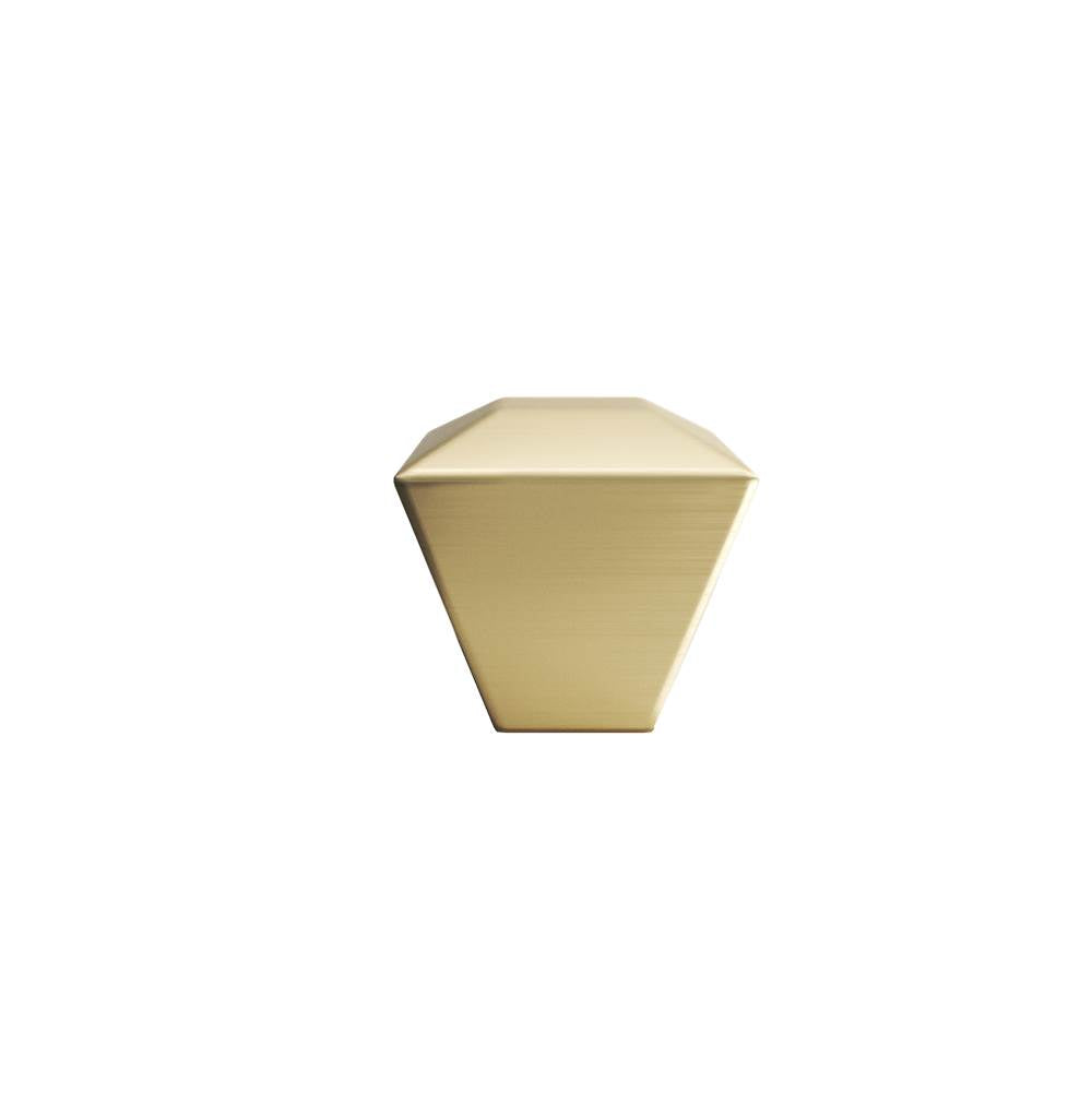 Hapny - Diamond 1-3/8 in (35mm) Width Satin Brass Cabinet Knob - Satin Brass
