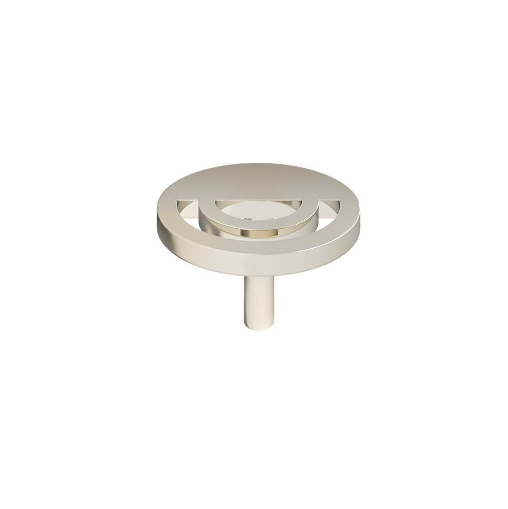 Hapny - Horizon 1-1/2 in (38 mm) Width Polished Nickel Cabinet Knob - Polished Nickel