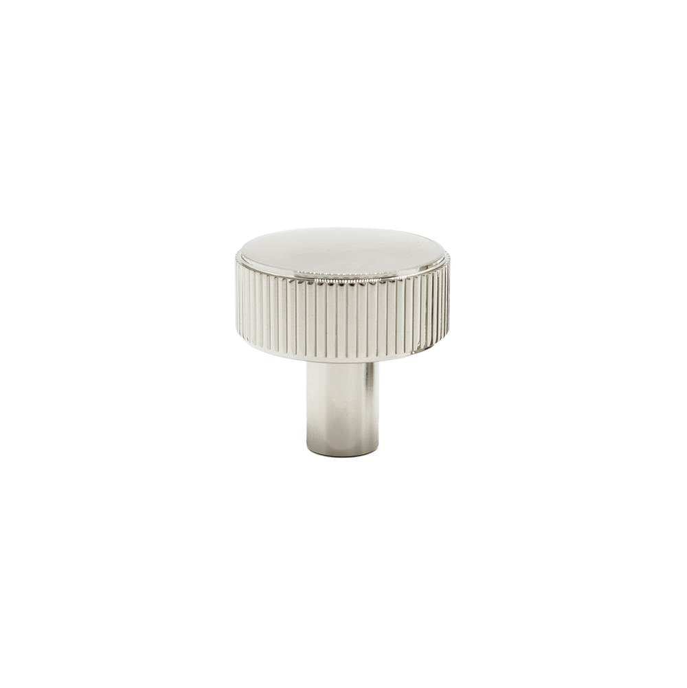 Hapny - Ribbed 1-3/8 in (35 mm) Width Polished Nickel Cabinet Knob - Polished Nickel