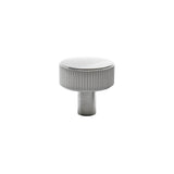 Hapny - Ribbed 1-3/8 in (35 mm) Width Satin Nickel Cabinet Knob - Satin Nickel