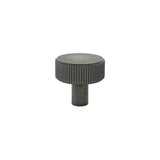 Hapny - Ribbed 1-3/8 in (35 mm) Width Weathered Nickel Cabinet Knob - Weathered Nickel