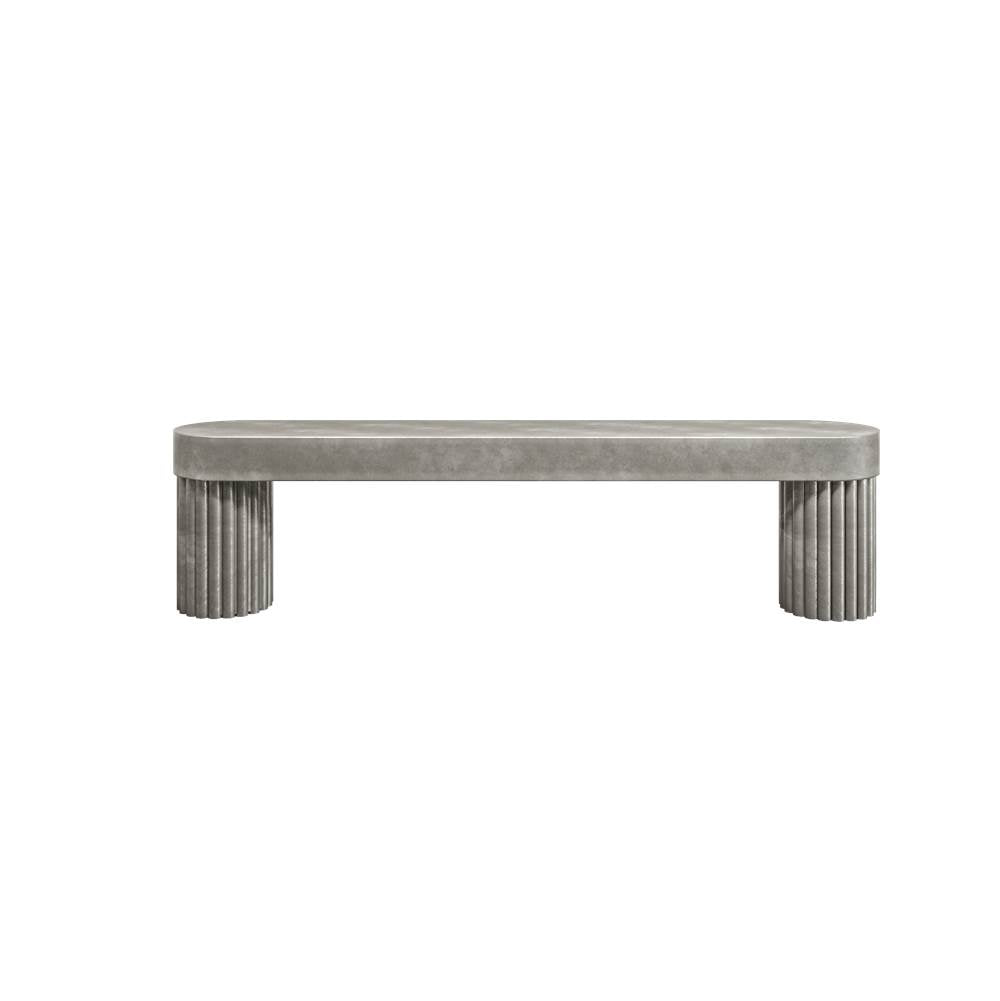 Hapny - Ribbed 3-3/4 in (96 mm) Center to Center Weathered Nickel Cabinet Pull - Weathered Nickel