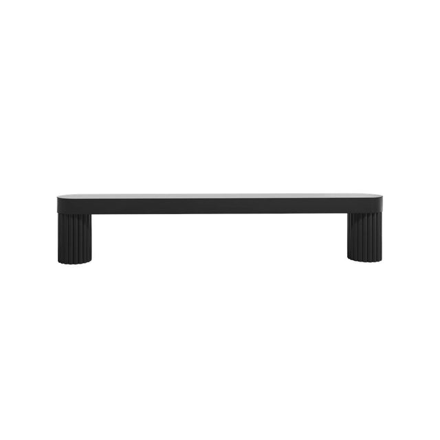 Hapny - Ribbed 5 in (128 mm) Center to Center Matte Black Cabinet Pull - Matte Black