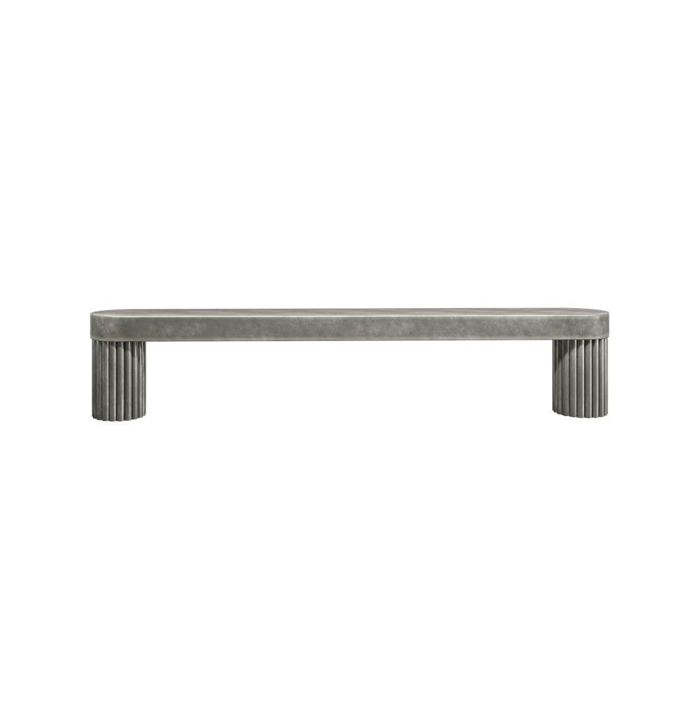 Hapny - Ribbed 5 in (128 mm) Center to Center Weathered Nickel Cabinet Pull - Weathered Nickel
