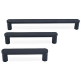 Ribbed 5 in (128 mm) Center to Center Matte Black Cabinet Pull