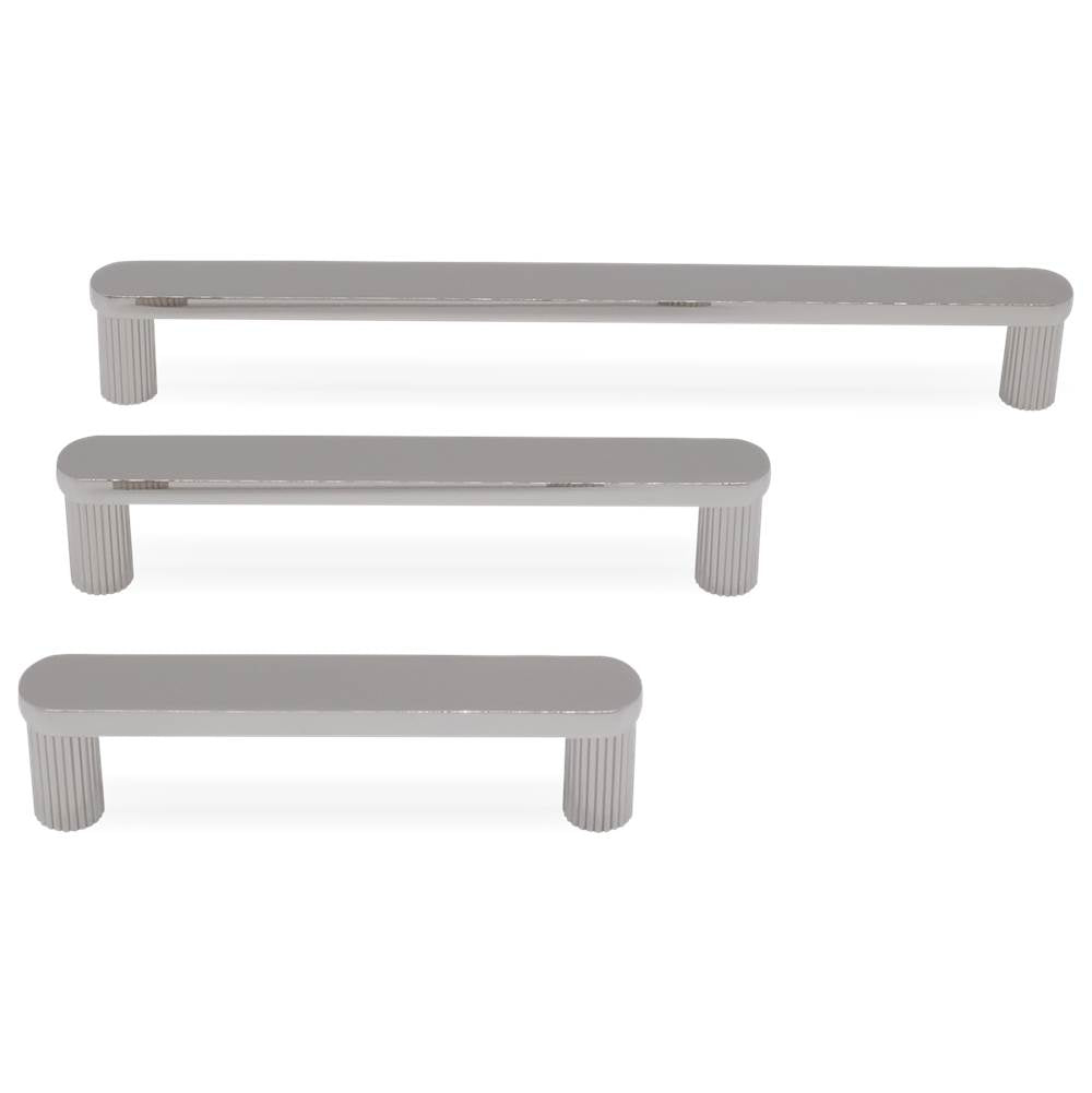 Ribbed 3-3/4 in (96 mm) Center to Center Matte Black Cabinet Pull