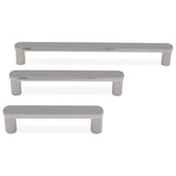 Ribbed 3-3/4 in (96 mm) Center to Center Matte Black Cabinet Pull