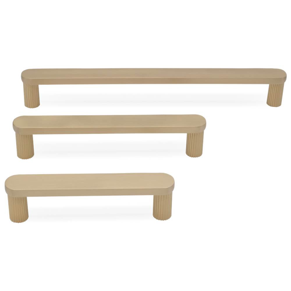 Ribbed 8 in (203.2 mm) Center to Center Matte Black Cabinet Pull