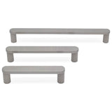 Ribbed 8 in (203.2 mm) Center to Center Matte Black Cabinet Pull