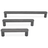 Ribbed 8 in (203.2 mm) Center to Center Matte Black Cabinet Pull