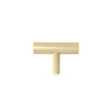 Hapny - Sunburst 1-15/16 in (50 mm) Length Satin Brass Cabinet T-Knob - Satin Brass