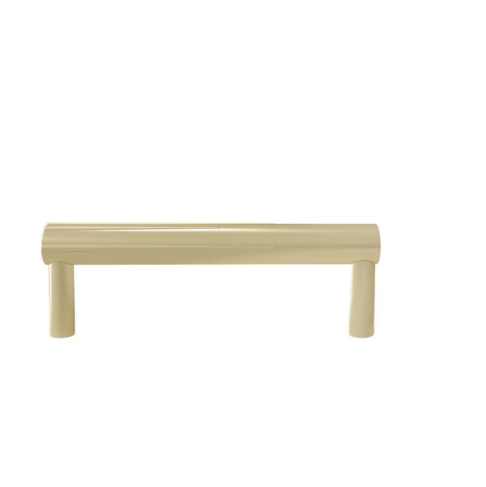Hapny - Sunburst 4 in (101.6 mm) Center to Center Satin Brass Cabinet Pull - Satin Brass