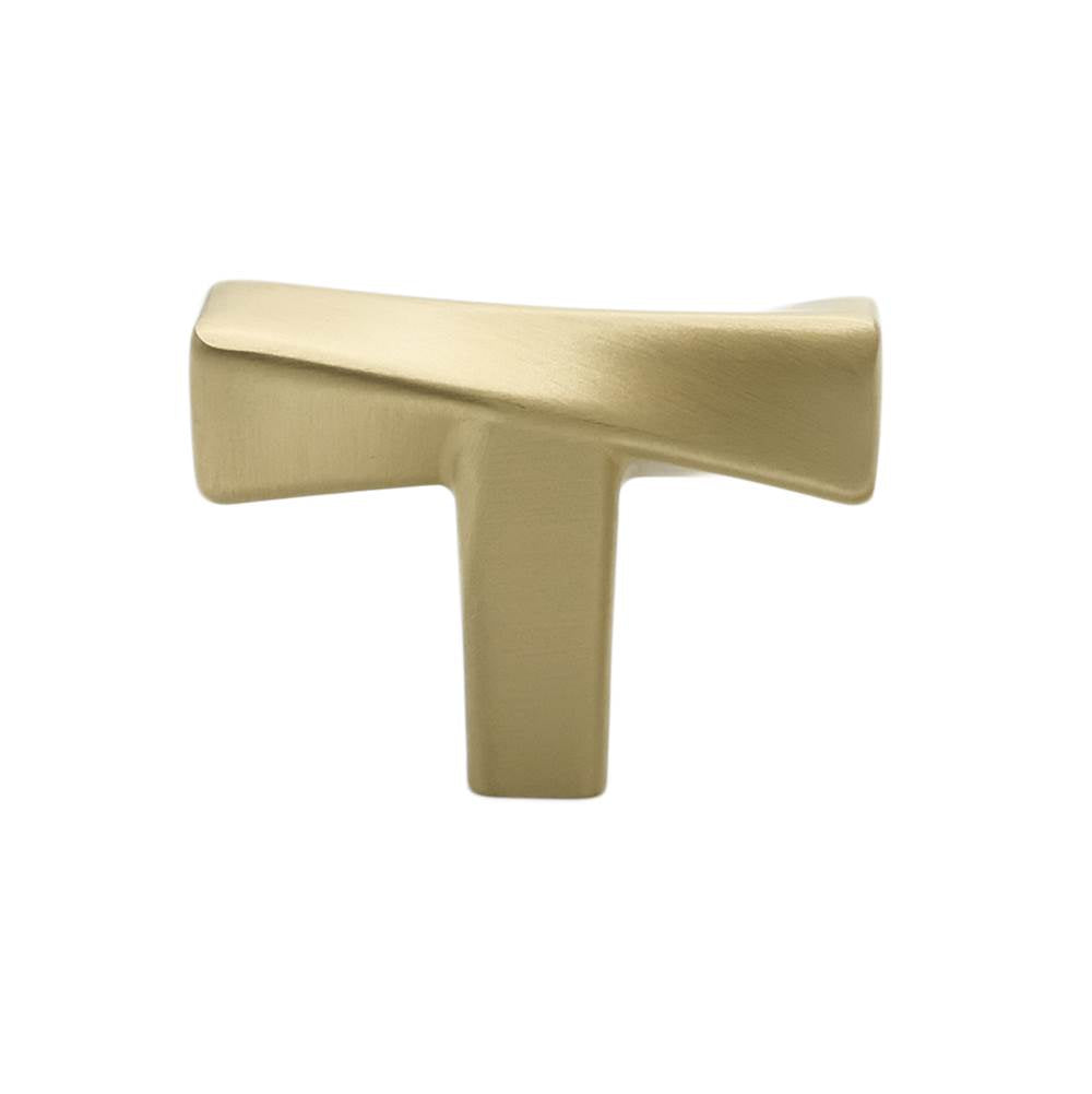 Hapny - Twist 1-3/4 in (44.5 mm) Length Satin Brass Cabinet Knob - Satin Brass
