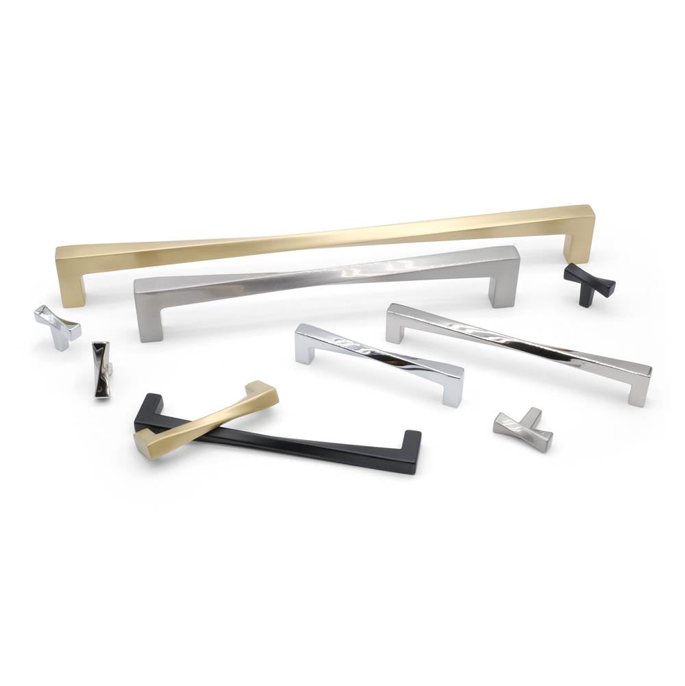 Twist 3-3/4 in (96 mm) Center to Center Matte Black Cabinet Pull