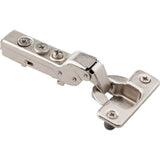 Hardware Resources - 110 degree 9 mm Crank Cam Adjustable Heavy Duty Adjustable Soft-close Hinge with Press-in 8 mm Dowels - Polished Nickel