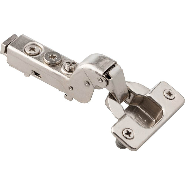 Hardware Resources - 110 degree 15 mm Crank Cam Adjustable Heavy Duty Adjustable Soft-close Hinge with Press-in 8 mm Dowels - Polished Nickel