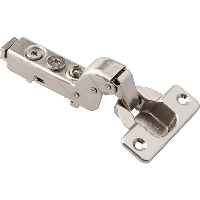 Hardware Resources - 110 degree 15 mm Crank Cam Adjustable Heavy Duty Adjustable Soft-close Hinge without Dowels - Polished Nickel
