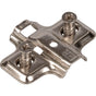 Hardware Resources - Standard Duty 0 mm Non-Cam Adjustable Steel Plate with Euro Screws for 500 Series Euro Hinges - Polished Nickel