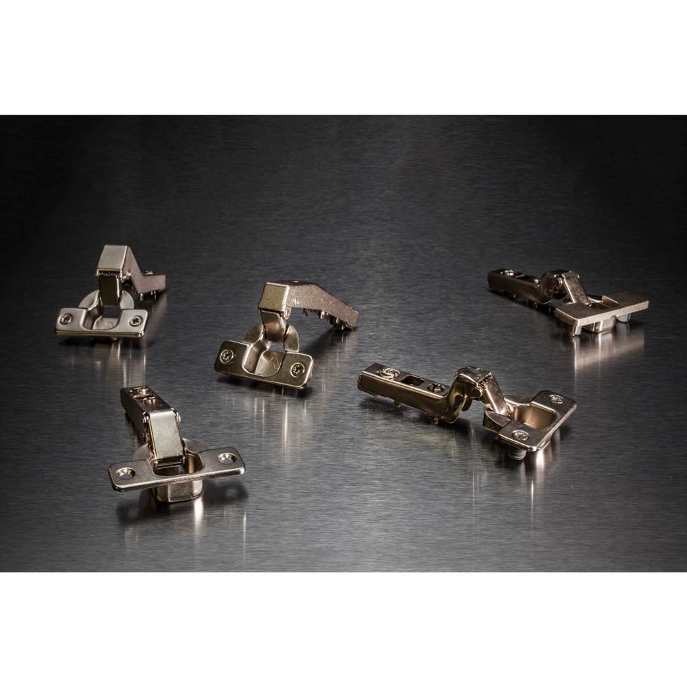 110 degree Standard Duty Partial Overlay Cam Adjustable Self-close Hinge with Press-in 8 mm Dowels
