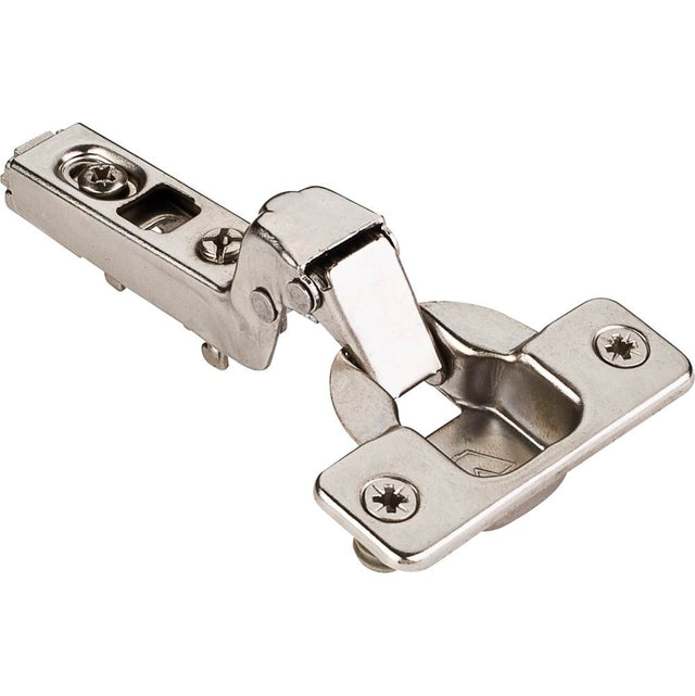 Hardware Resources - 110 degree Standard Duty Inset Cam Adjustable Self-close Hinge with Press-in 8 mm Dowels - Polished Nickel