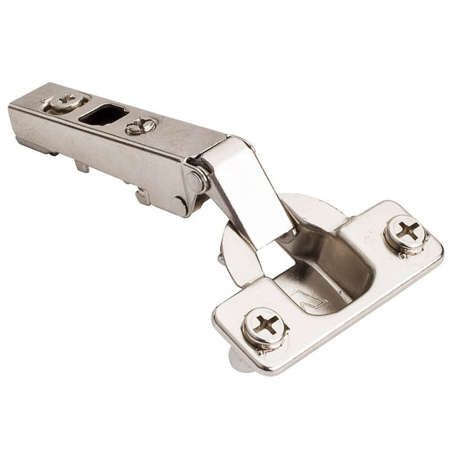 Hardware Resources - 125 degree Standard Duty Full Overlay Cam Adjustable Self-close Hinge with Easy-Fix Dowels - Polished Nickel
