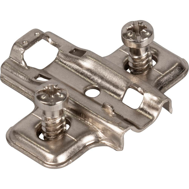 Hardware Resources - Standard Duty 2 mm Non-Cam Adj Steel Plate with Euro Screws for 700, 725, 900 and 1750 Series Euro Hinges - Polished Nickel