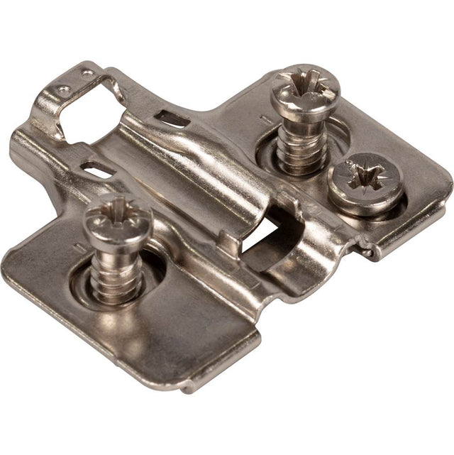 Hardware Resources - Standard Duty 2 mm Cam Adj Steel Plate with Euro Screws for 700, 725, 900 and 1750 Series Euro Hinges - Polished Nickel