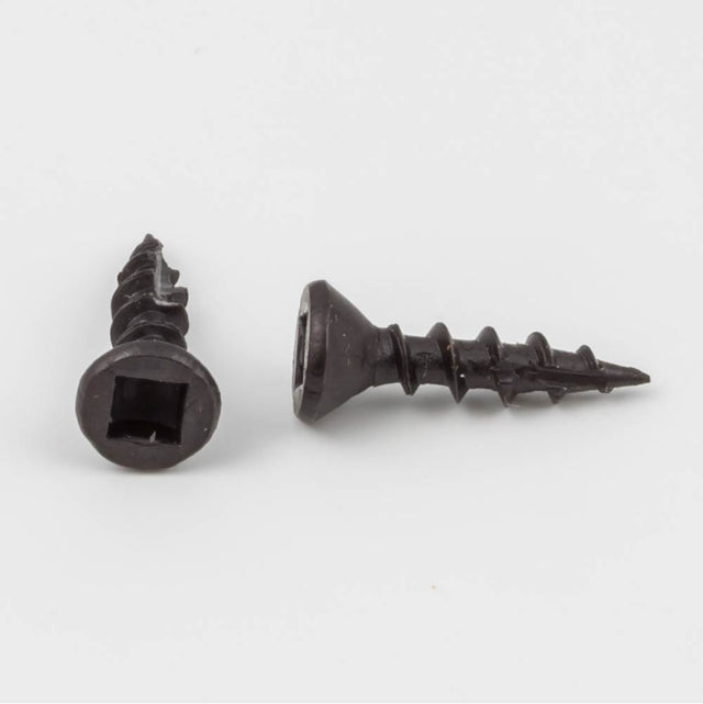 Hardware Resources - No.6 x 5/8'' Black Square Drive Type 17 Coarse Thread Flat Head Screw Sold by the Box - Black