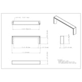 96 mm Center-to-Center Brushed Gold Walker 2 Cabinet Pull